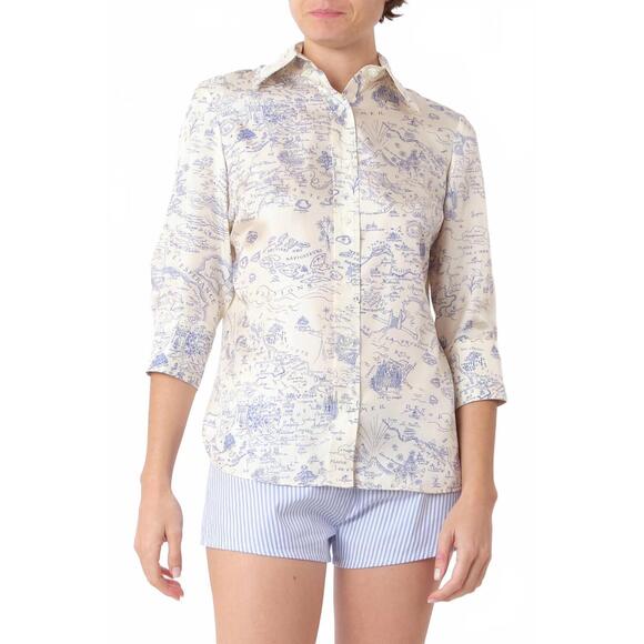 NEW LA PRESTIC OUISTON emmanuelle shirt in carte marine